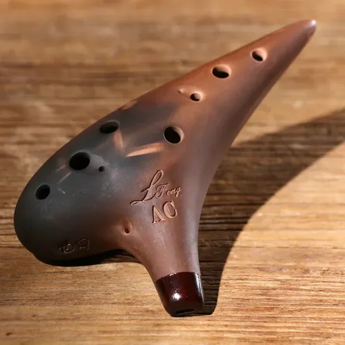 Imagen 1 del producto Ocarina de rango medio de CA de 12 agujeros, instrumentos de música profesionales de lujo, arena púrpura, accesorios de rendimiento Azteca