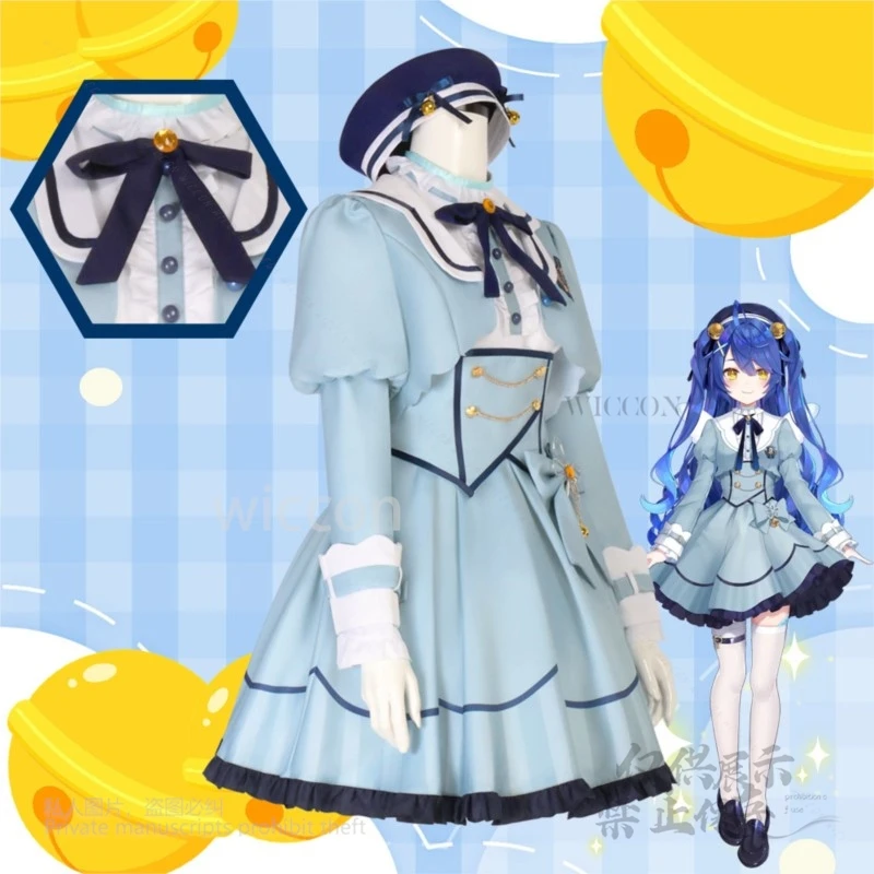 Gra Vtuber Cosplay Amamiya Kokoro kostiumy sukienka niebieskie peruki garnitur Comic Con Halloween karnawałowe mundury niestandardowe kobiety dostosowane