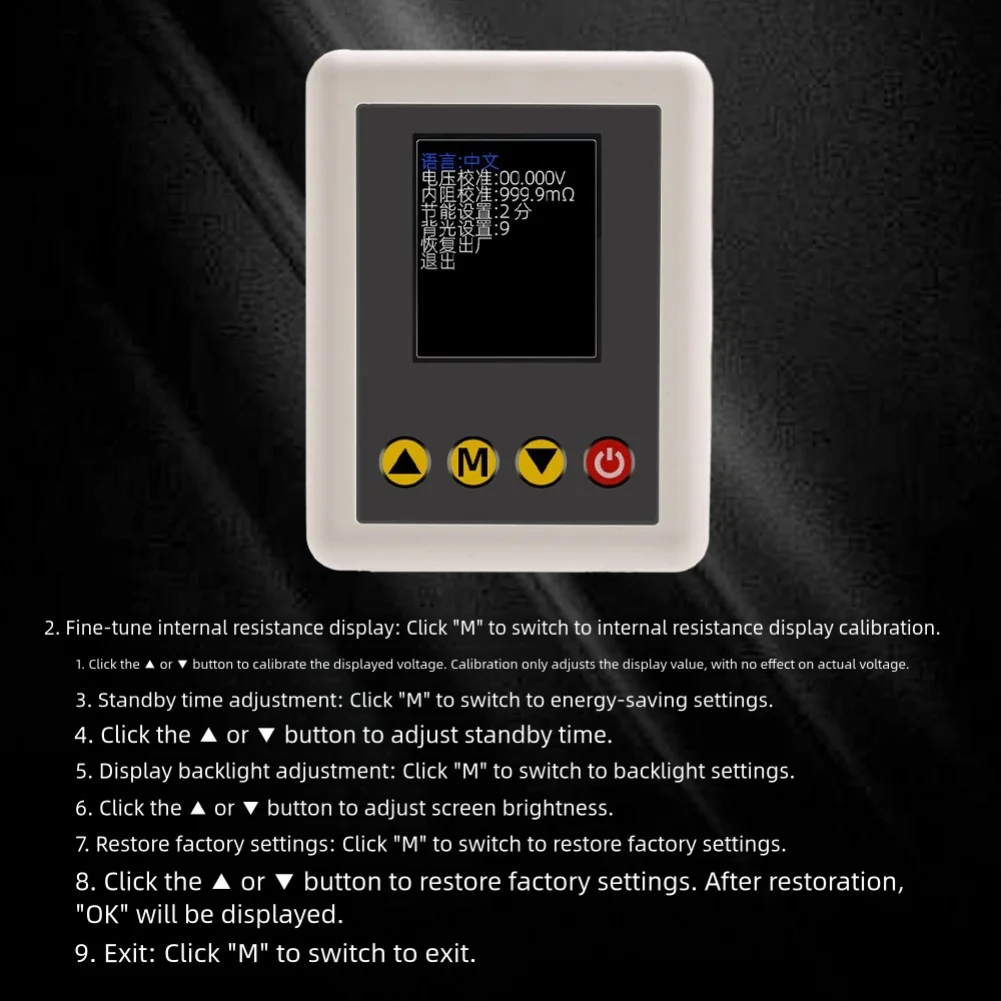 

Battery Tester with 1 77 Inch TFT Display Fine Tunable Voltage and Internal Resistance Measurement and Auto Power Off Function