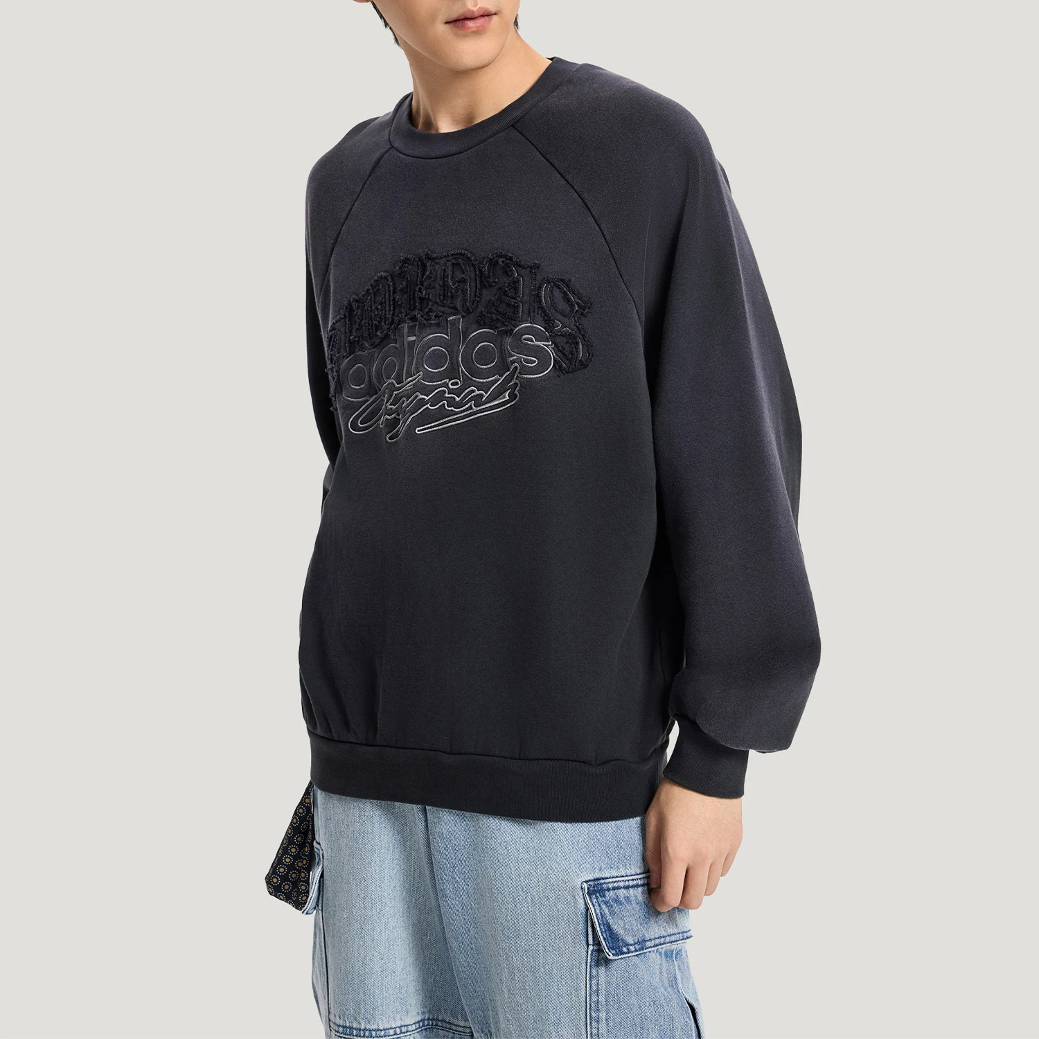 

Adidas Authentic Three Leaves Men's Round Neck Pullover Loose Sports Hoodie KR5047