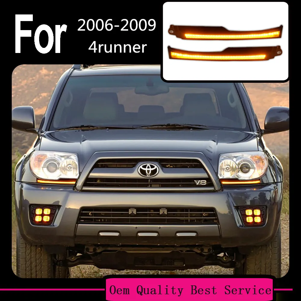 

1 Pair DRL For 2006-2009 Toyota 4Runner 4 Runner LED Daytime Running Light Yellow Turn Signal Indicator Light Bumper Lamp