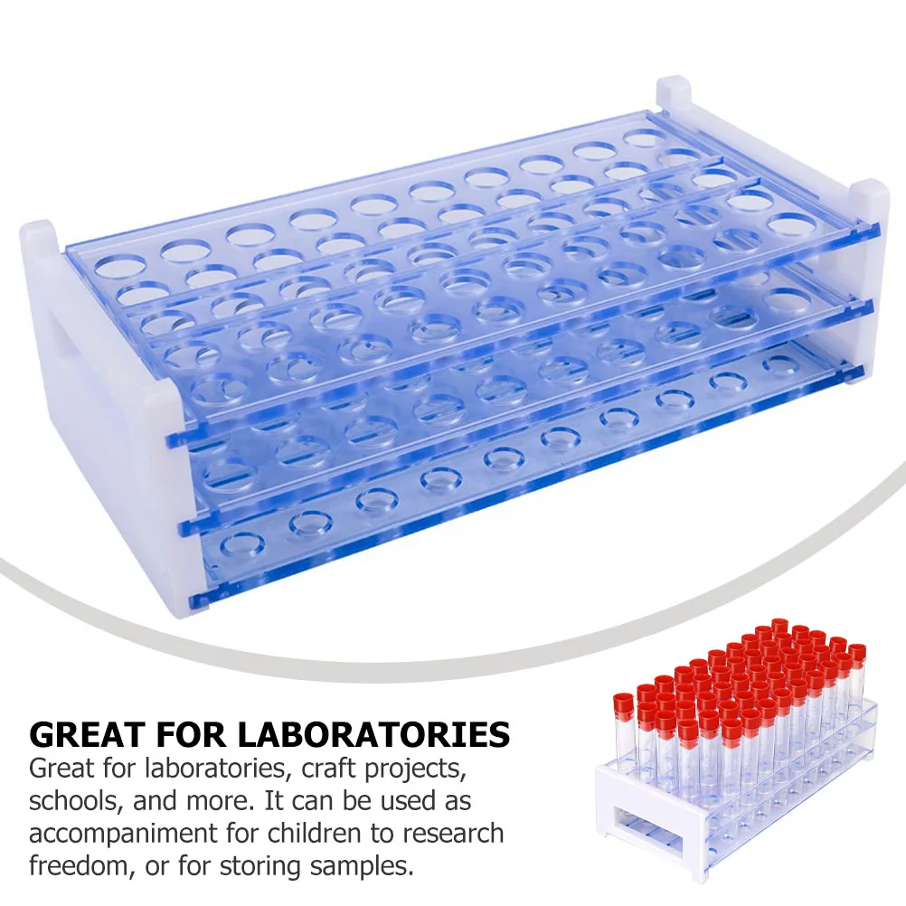 

51Pcs Plastic Test Tubes Set High Transparency Durable Stand for Laboratory Chemistry Experiment Disposable Tubes with Lid