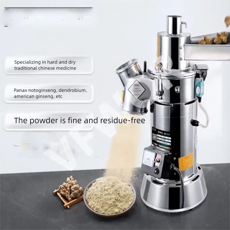 304 Stainless Steel Automatic Dry Root Pulverizer Herb And Leaf Crushing Grinder Machine For Food Processing And Home Use