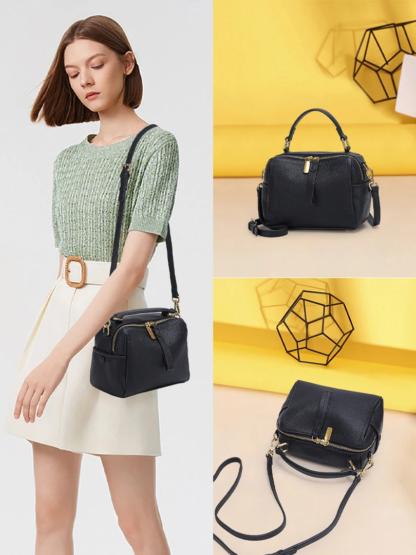 

Новая универсальная модная кожаная сумка Boston из мягкой воловьей кожи, высококачественная повседневная городская сумка через плечо, маленькая сумка-кроссбоди