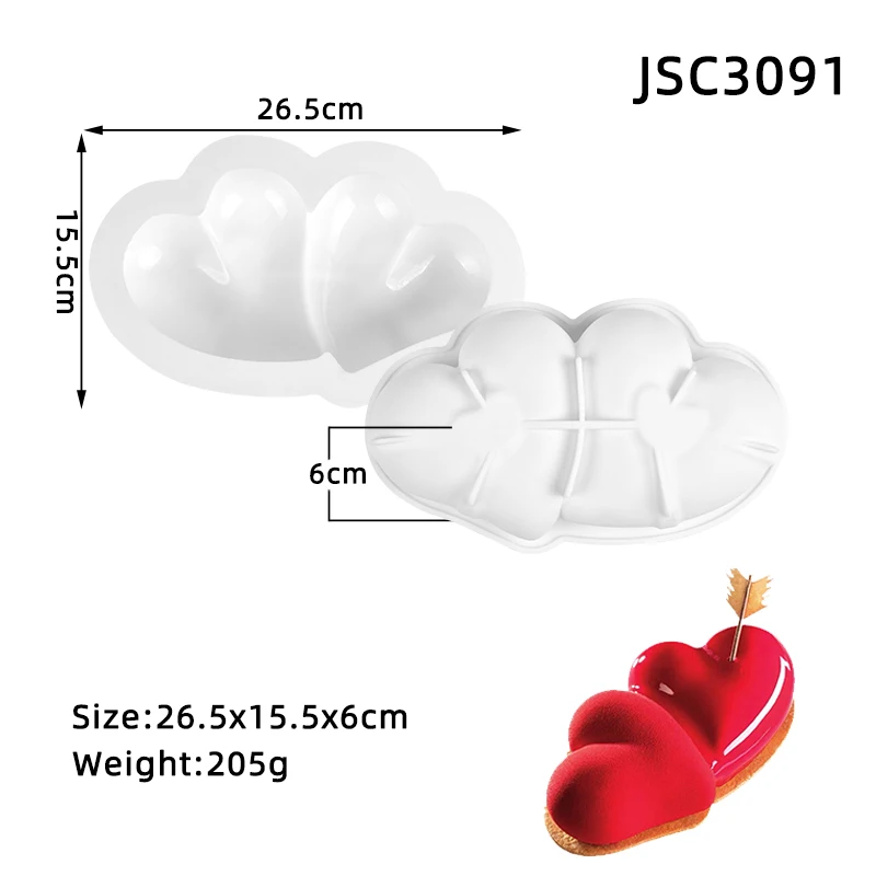 Heart Mousse Pastry Moulds Silicone Cake Molds Valentine\'s Day Rose Dessert Baking Tools Kitchen Bakeware