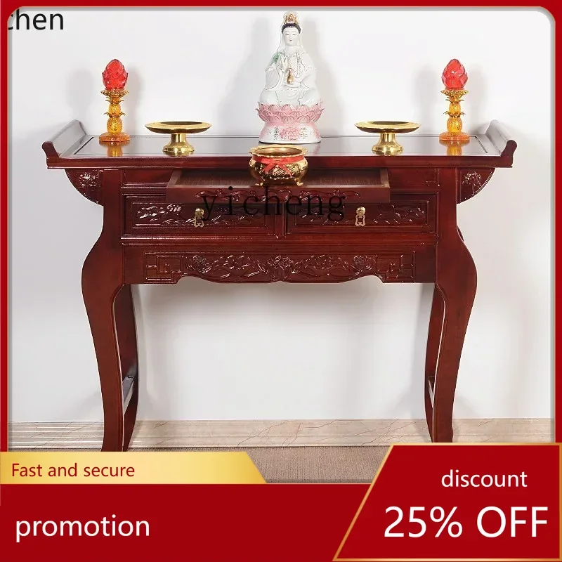 HXLSolid Wood Altar Incense Burner Table Home Desk Modern Altar Living Room Buddhist Hall Buddha Table