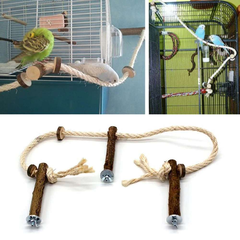 

Parrot Wooden Perch Stand Hanging Climbing Hammock Swing Standing Training Toys Cage Accessories Wholesale