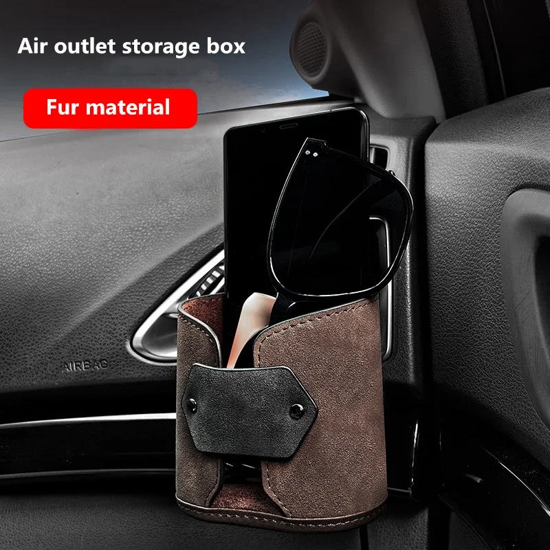 

Car Vent Storage Holder Air Vent Pocket Cell Phone Holder With Hook Multifunctional Storage Pocket For Keys Sunglasses Mobile