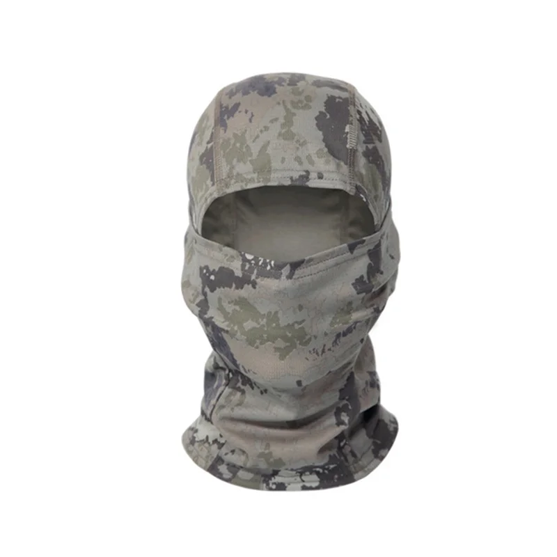 Outdoor Dustproof Sun Face Mask Tactical Camouflage Full Face Mask Hunting Bike Cycling Neck Protection(Python Green)