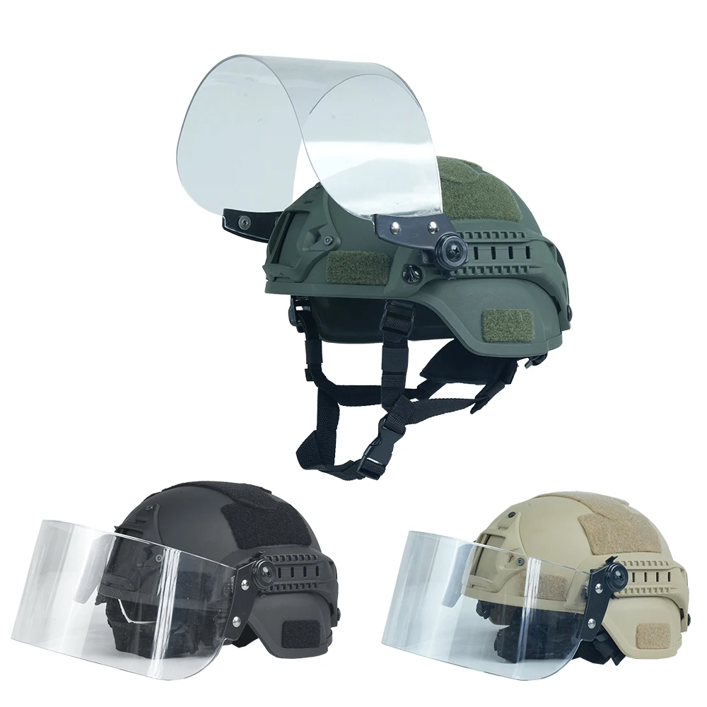 BOOIU Tactical Helmet MICH 2000 Mask 2PCS Set Kids Adult Suspension Adjustable Circumference Outdoor CS Riding Protect Equipment