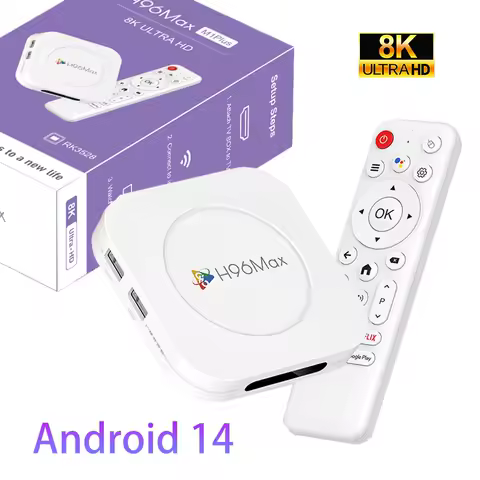 New H96 MAX M1 PLUS Smart TV Box Android 14.0 RK3528 Wifi6 BT5.4 8K Voice Remote Google Assistant Media Player Set Top Box