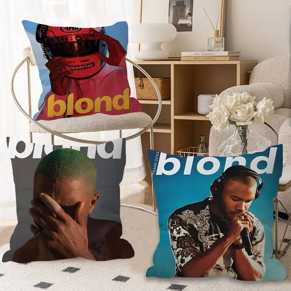 Singer F-Frank O-Ocean Blond Pillow Covers Cartoon Sofa Decorative Home Double-sided Printing Short Plush Cute Cushion Cover