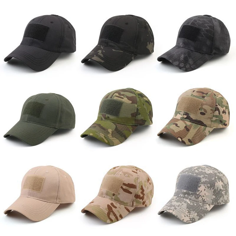 Gorras de béisbol militares para hombre y mujer, sombreros de camuflaje táctico del ejército, soldado de combate, Paintball ajustable, Snapback de