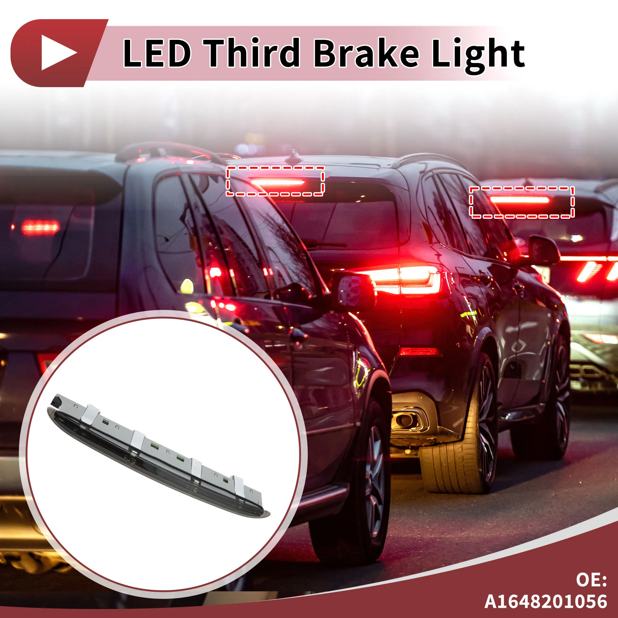 

UXCELL Black LED Third Brake Light for Mercedes-Benz W164 ML No.A1648201056