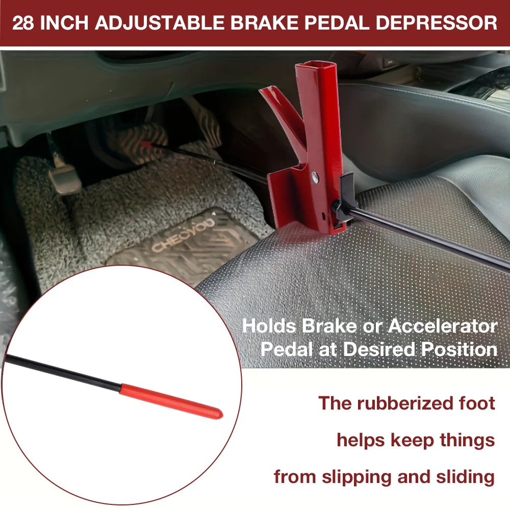 أداة ضبط دواسة الفرامل قابلة للتعديل 28 بوصة لفحص المركبات، دواسة للفرامل ودواسة الوقود ودواسة الدبرياج في السيارة، أدوات مساعدة لإصلاح السيارات #5