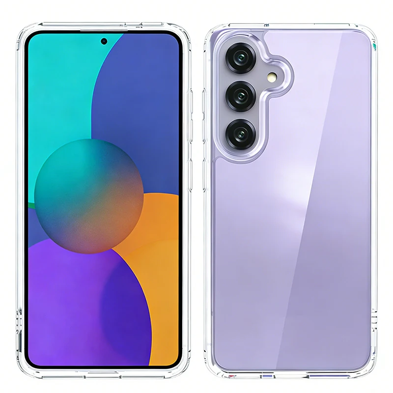 

Противоударный чехол для Samsung Galaxy S25 Ultra S25+ S25Plus: гибридный, с жесткой задней панелью и мягким силиконовым TPU-чехлом (Funda Coque Capa)