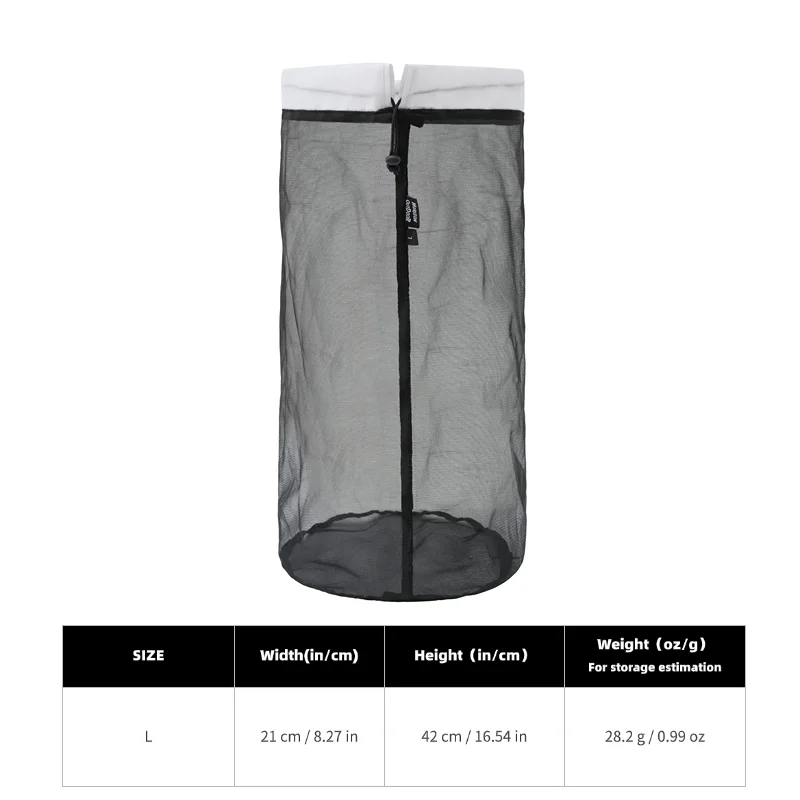 [HODR] Mesh Bags Lichtgewicht Mesh Stuff Sack Opbergzakken met trekkoord Compressiezakjes voor kamperen, wandelen, wasgoed en boodschappen
