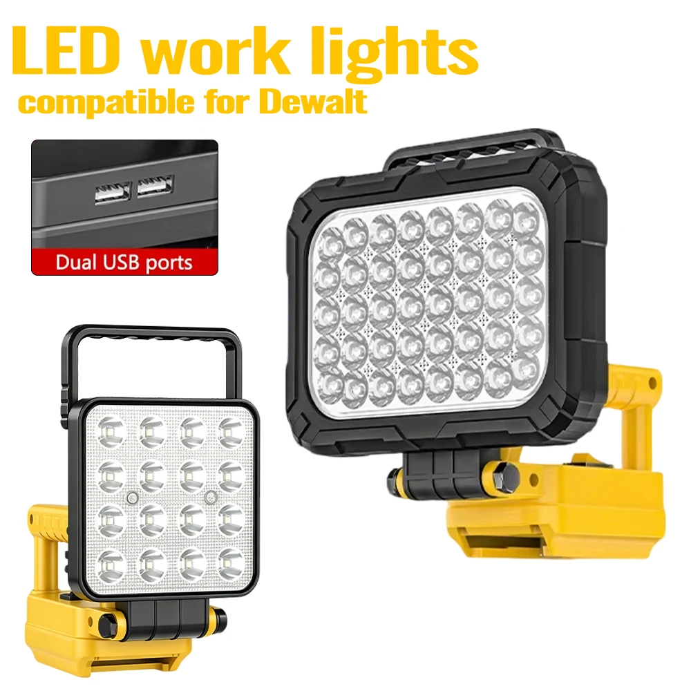 3/4/5/8inch LED working lantern for Dewalt 18V Li-ion battery with Dual USB ports Bright portable lamp for repair