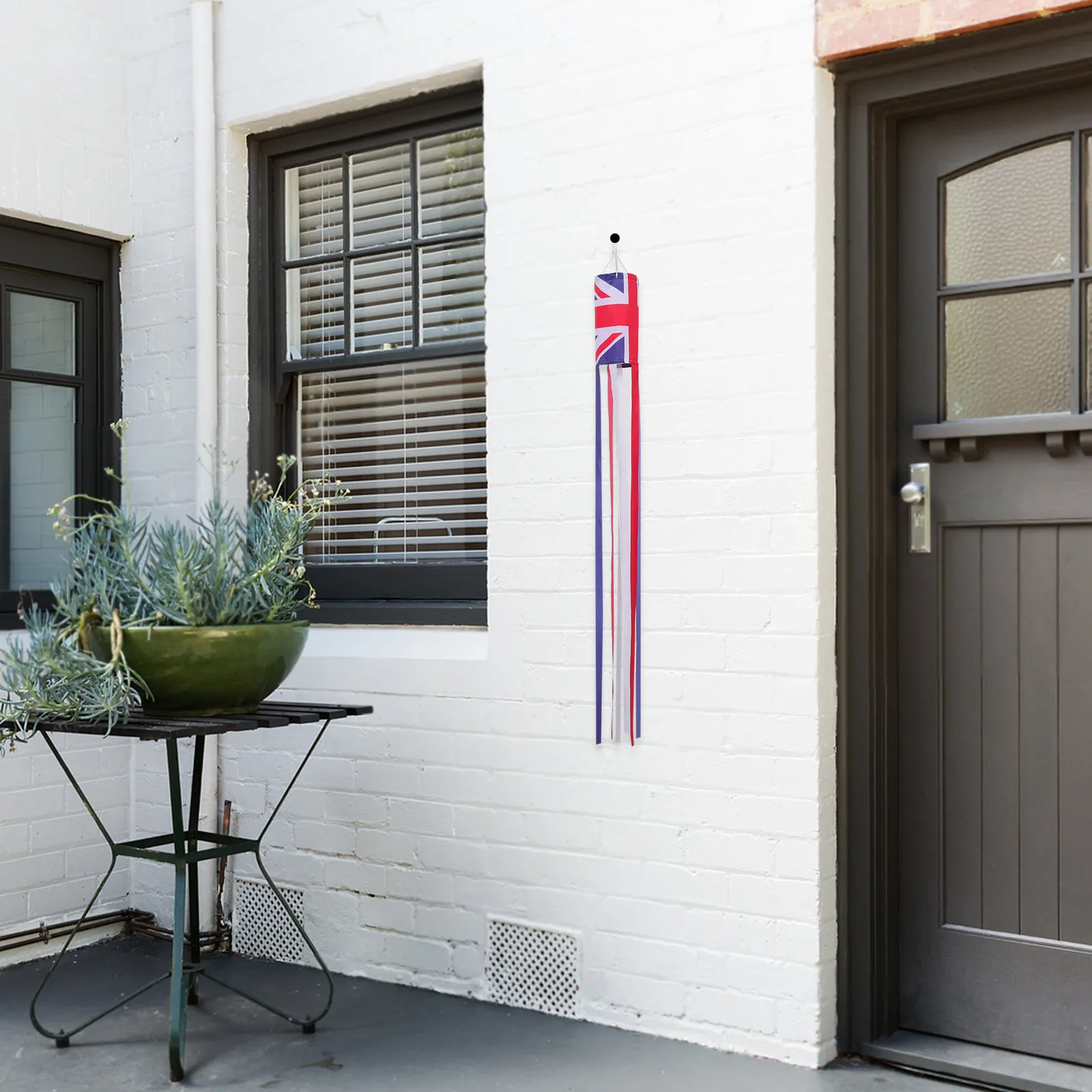 59 Inch Decorative Uk Windsock British Flag Striped Garden Outdoor Wind Direction Indicator Patio Lawn Yard Display Weather