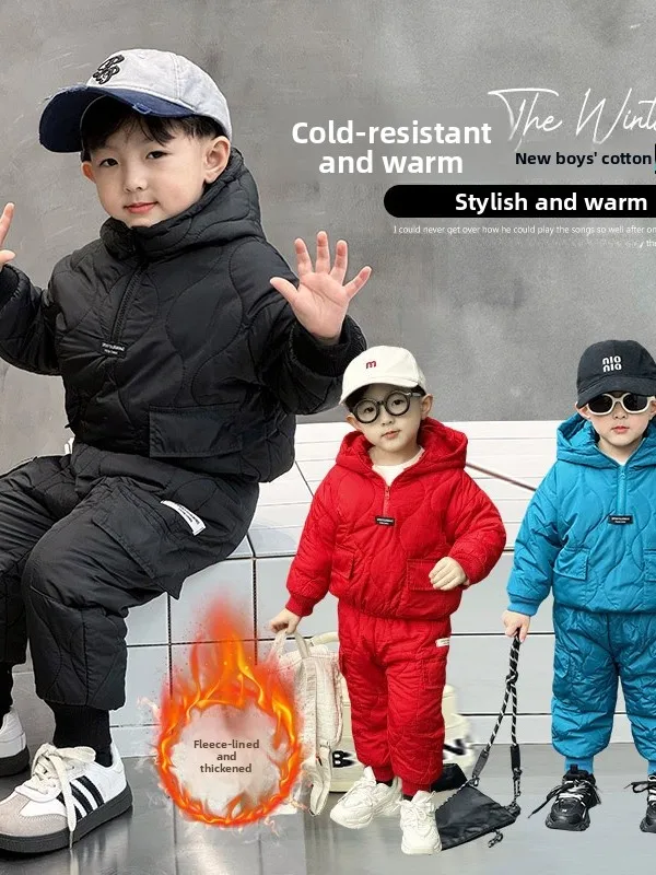 thiened-fce-autumn-winter-clothes-set-for-boys-baby-winter-clothes-two-piece-set-cotton-padded-jaet-and-pants