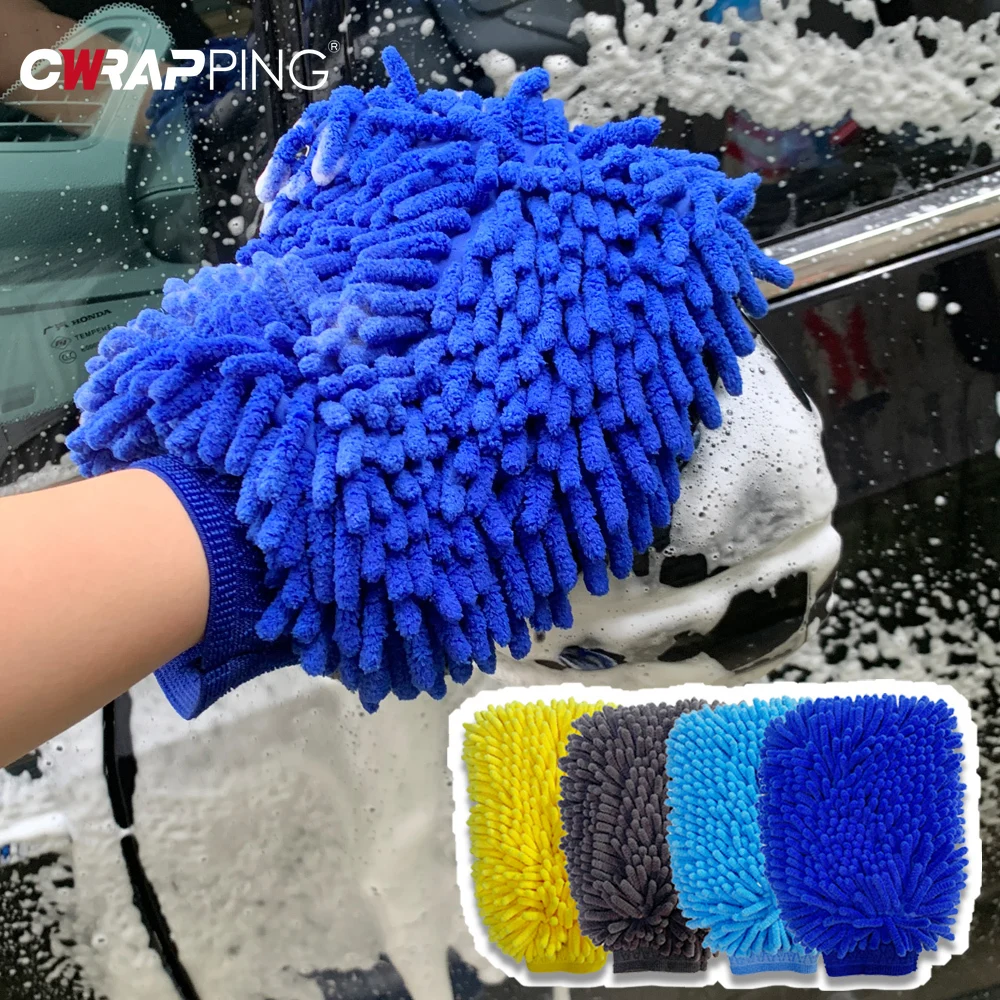 Microfiber Car Wash Glove Coral Mitt Multifunction Auto Cleaning Mitts Thick Soft Double-sided Cleaning Gloves Auto Accessoires