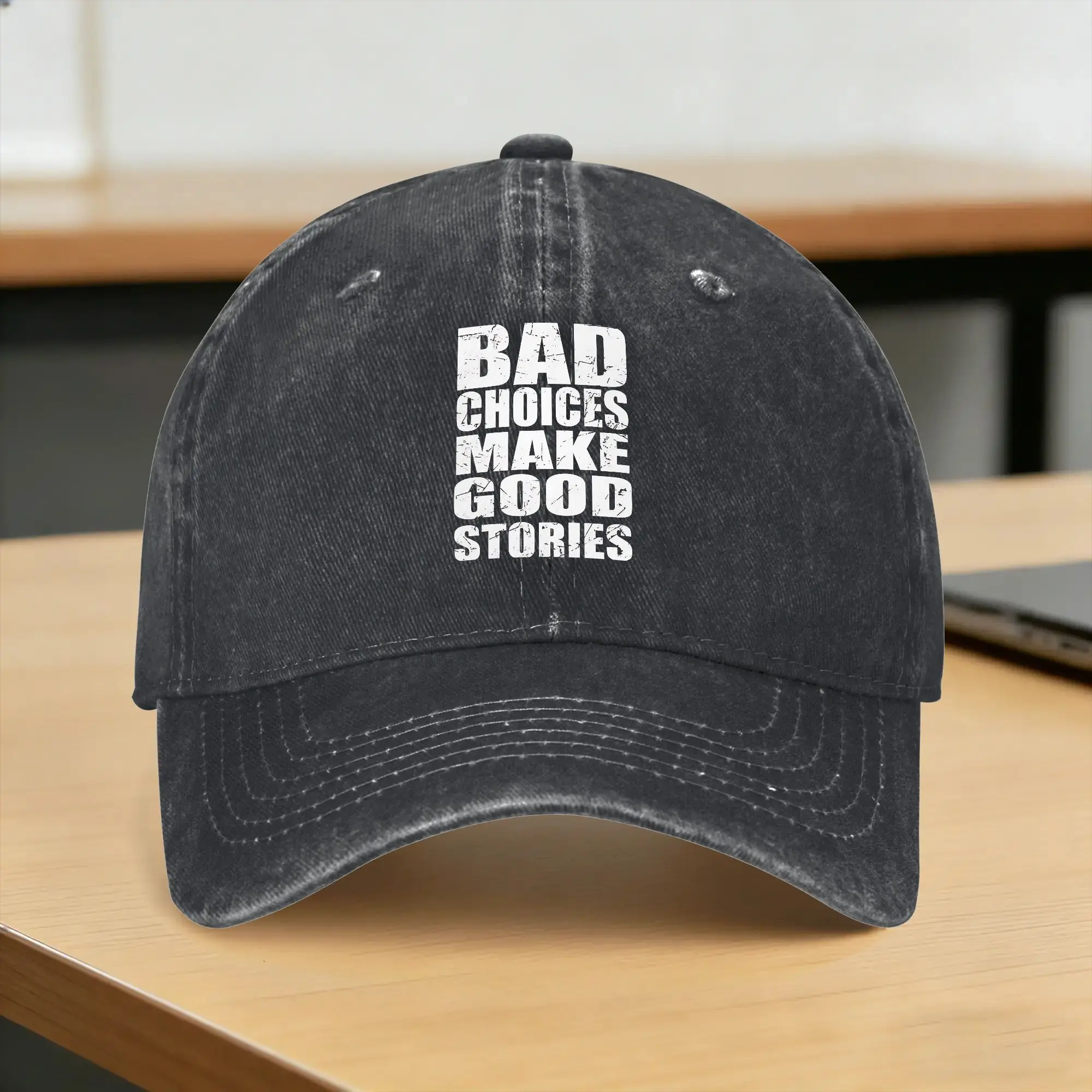 Washed Baseball Cap Bad Choices Make Good Stories Funny Quote Classic Spring Hip Hop Hats For Women Men Hiking Sun Baseball Caps
