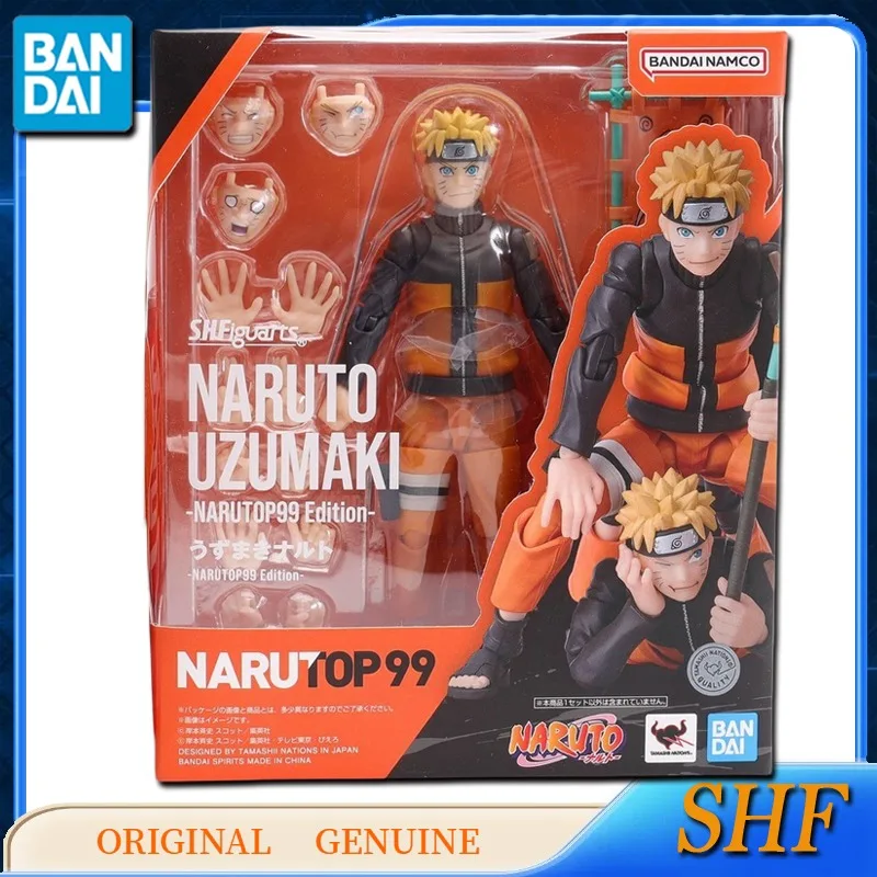 Bandai Original Genuine SHFiguarts NARUTO UZUMAKI NARUTOP99 Anime Joint Action Figures Toys for Kids Gift Model Ornaments