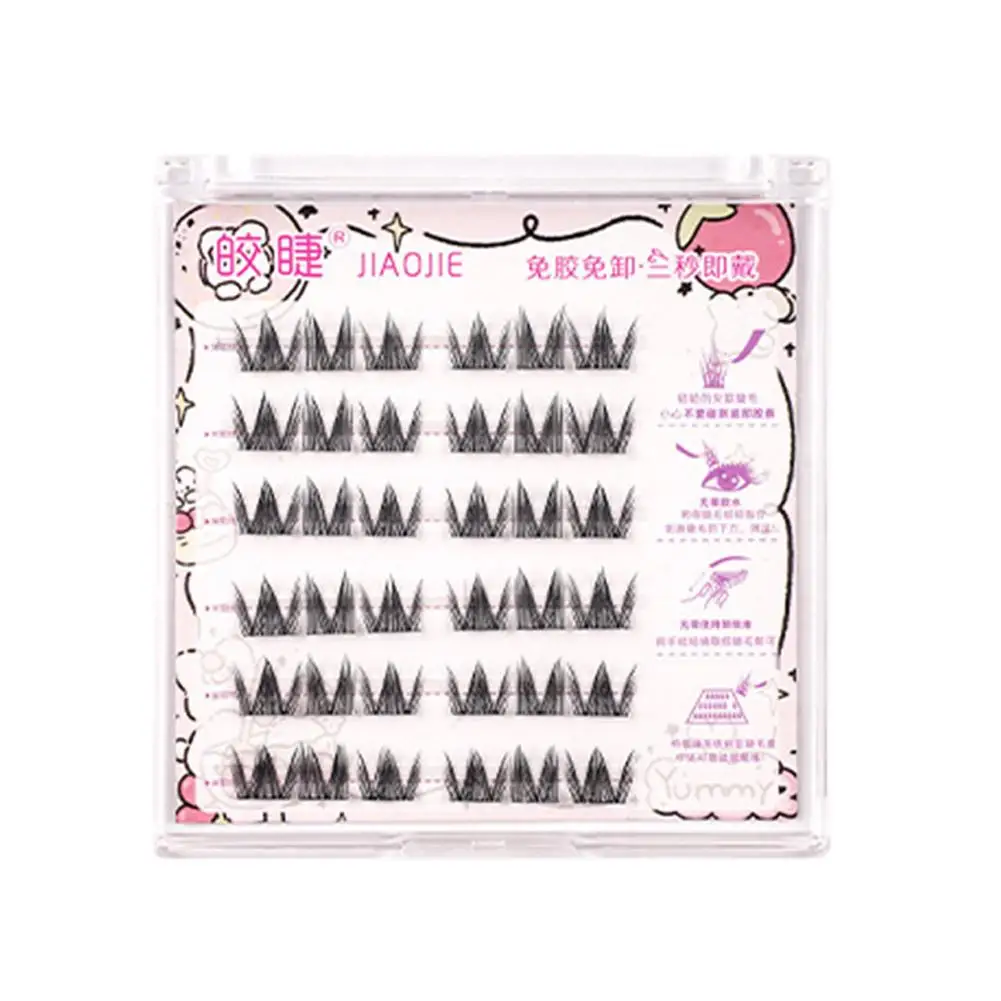 خالية من الغراء الرموش الصناعية الطبيعية ذاتية اللصق مجموعة واحدة لتقوم بها بنفسك لاش مجزأة كرة لولبية الرموش تمديد ماكياج أداة