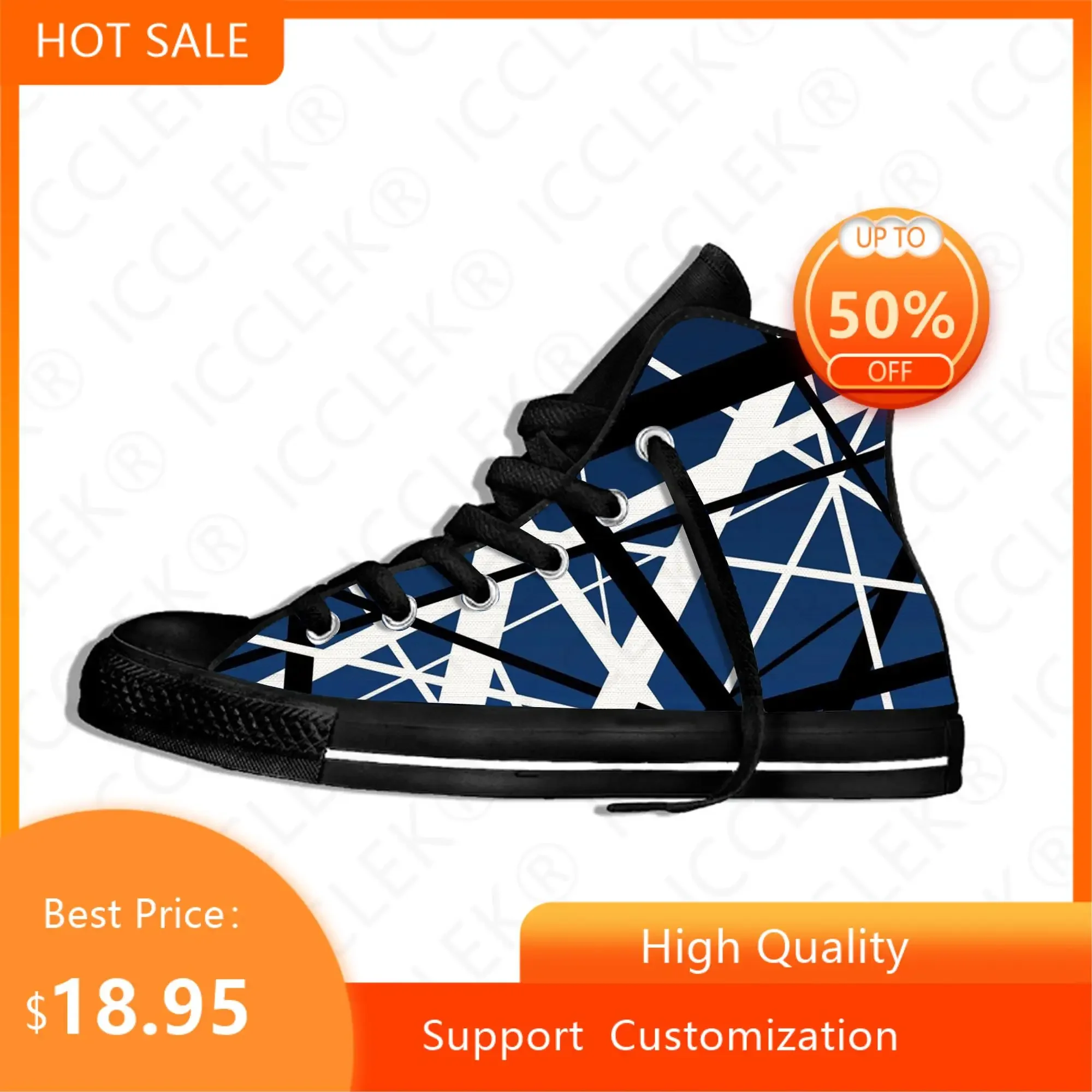 Van High Top Canvas Shoes para homens e mulheres, tênis casuais, Classic Board Shoe, Halen Music Rock Fashion, verão quente, EVH 5150