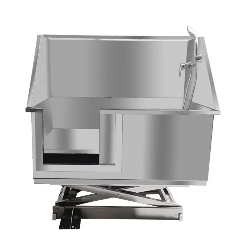 

Height Adjustable Dog Washing Station Professional Stainless Steel Dog Grooming Tub Dogs Bathtub with Faucet and Spray Head