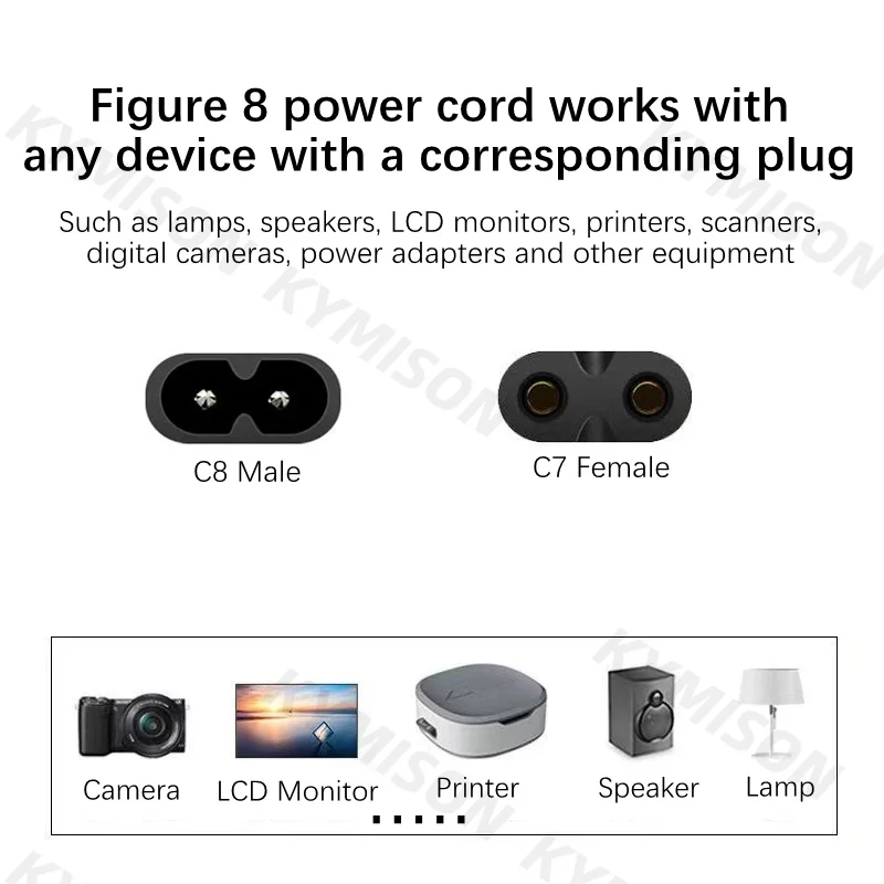 EU Euro Power Cabo de Extensão, 2 Prong Plug para IEC320 C7 Figura 8, Adaptador de ângulo, Samsung, Philips, Sony, TV LED, 2m, 3m, 5m