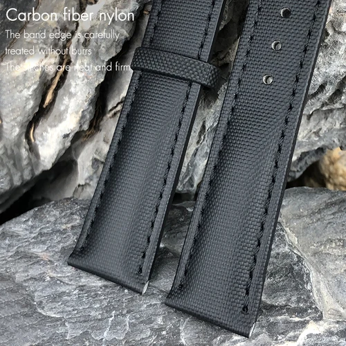 Imagen 2 del producto Correa de reloj de cuero y nailon, 19mm, 20mm, 21mm, 22mm, para Omega Seamaster 300 Planet Ocean 600 Aqua Terra AT150 Seiko Longines