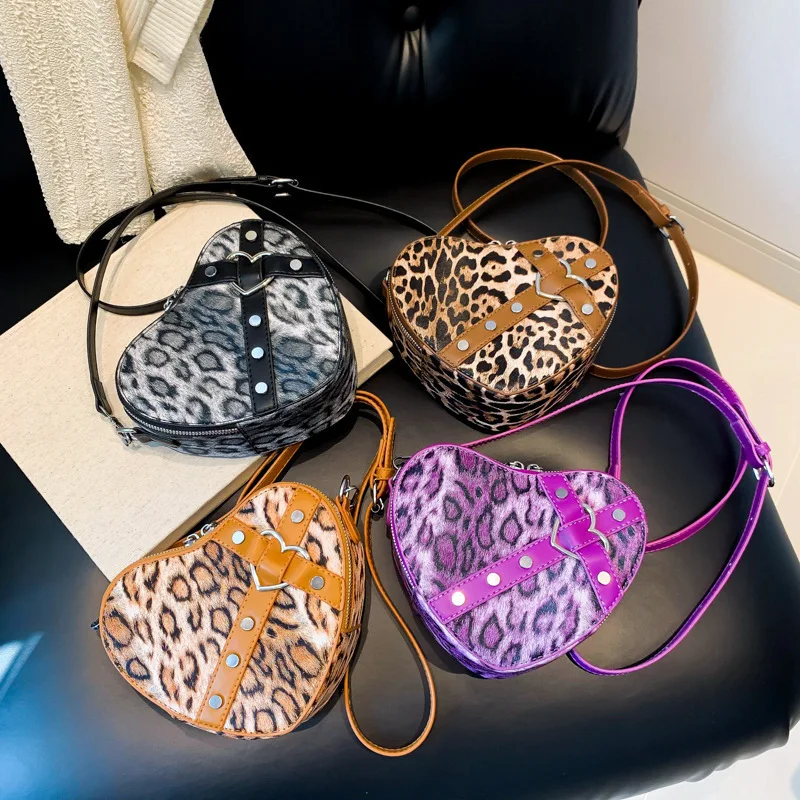 Autumn personalized leopard print bag 2024 new Korean version fashion design Instagram internet celebrity single crossbody bag