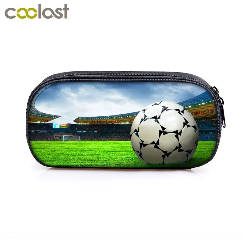 Cool Basketball / Hot Blood Footbally Printing Pencil Case For Teenagers Cosmetic Bags Cute School Bag Children Stationary Bags