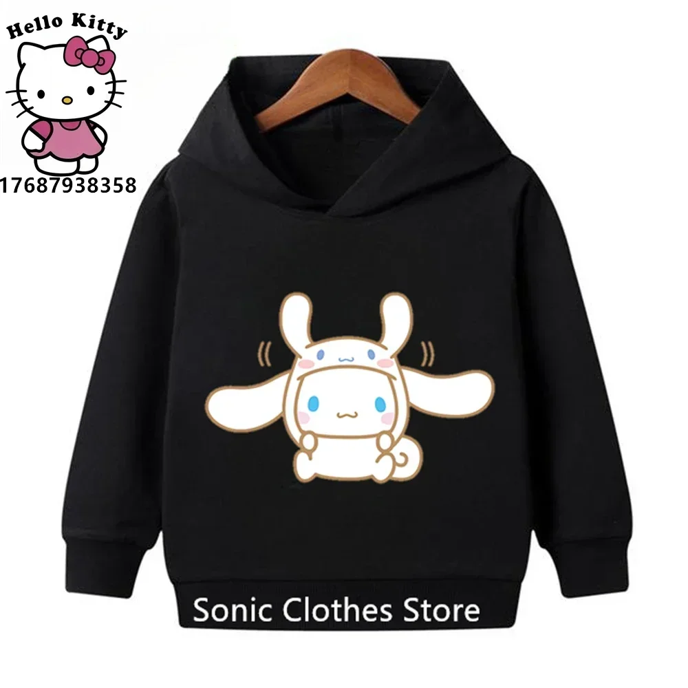 2024 Kids Cinnamoroll Hoodies Boys Clothes Girls Clothing Fashion Baby Autumn Warm Sweatshirt Children Tops