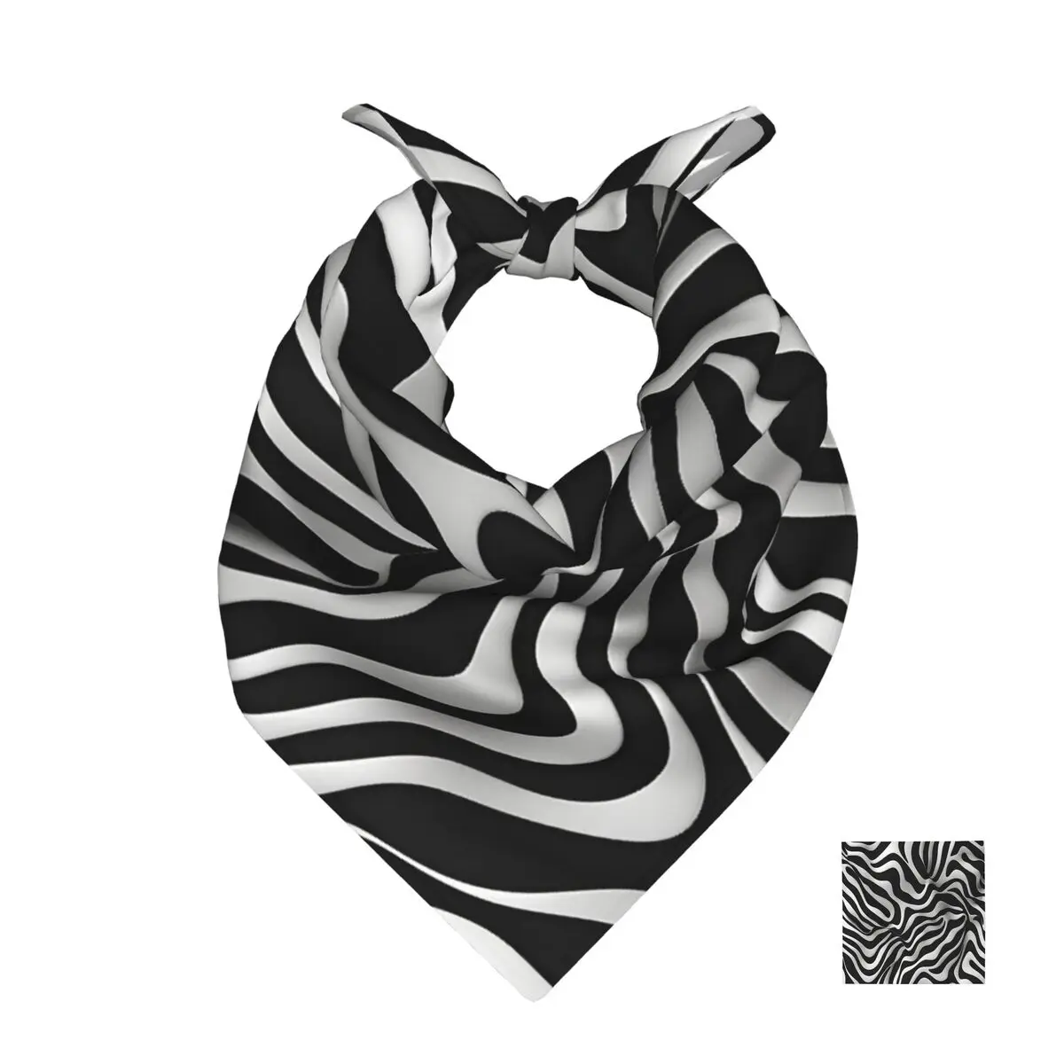 Abstract Black Zebra Square Towel Multifunctional Neck Scarf Hair Bandana