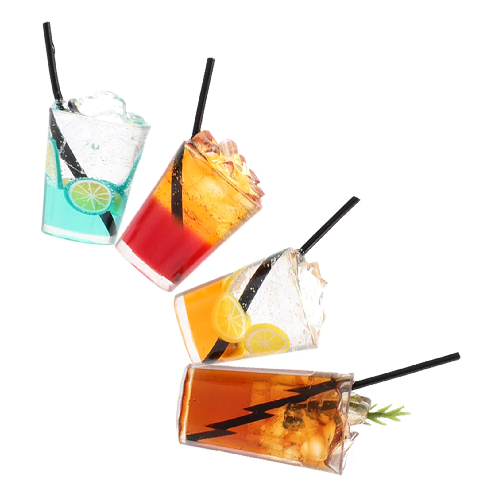 

4pcs Car Dashboard Ornament Mini Cute Cup Creative Resin Decoration Office Miniature Funny Accessories Drink
