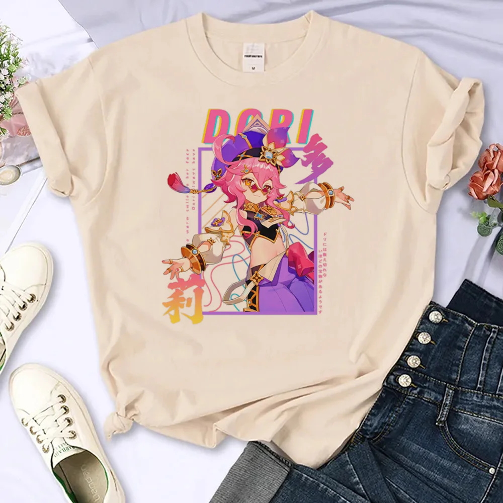 

Genshin Impact Tee women comic harajuku t shirt female graphic clothes