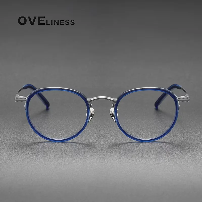 Vintage Acetate titanium Glasses Frame for Men 2025 square Eyeglasses Frames Women Korea Eyewear