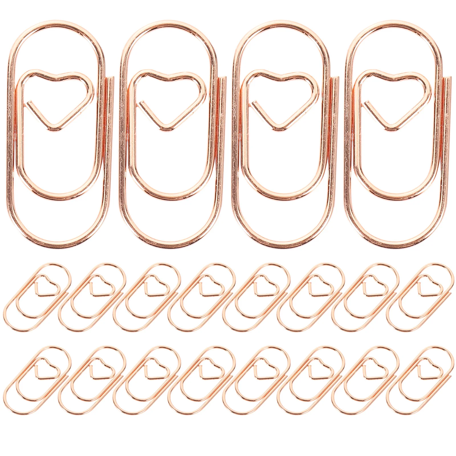 100 Pcs Paper Clip Cable Clips Fold Gold Office Document Knitting for Unique Shaped Small Heart-shaped