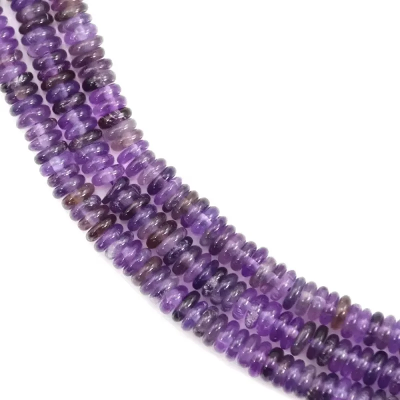 

Amethyst Beads Strand Heishi 2x6mm Natural Semiprecious Stone For Jewelry Making DIY Bracelet Earrings