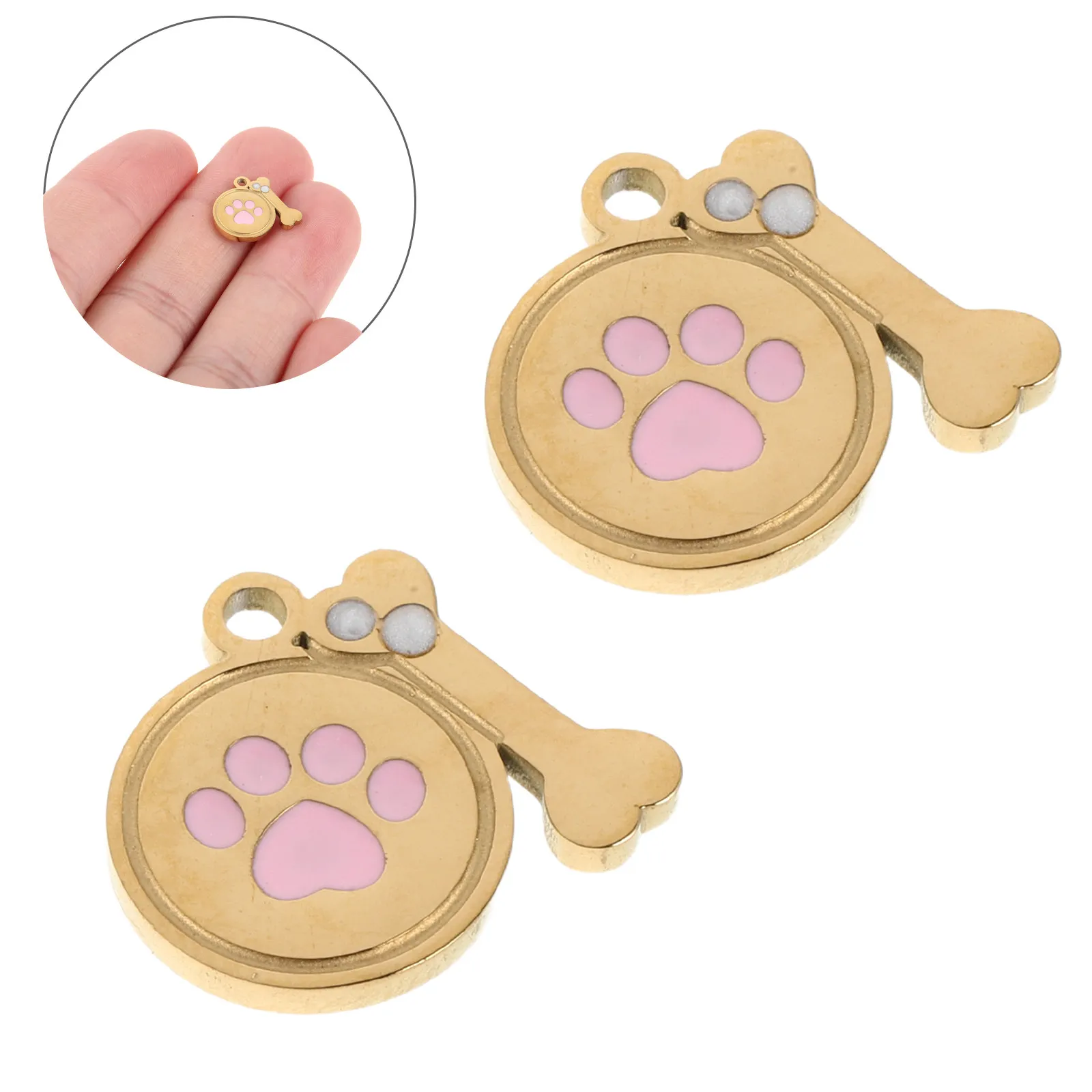 

2 шт. подвески-шармы в форме лапы, ручной работы, эмалированные, в форме собачьей косточки и лапы, для изготовления ошейников, ожерелий, браслетов и ювелирных изделий своими руками