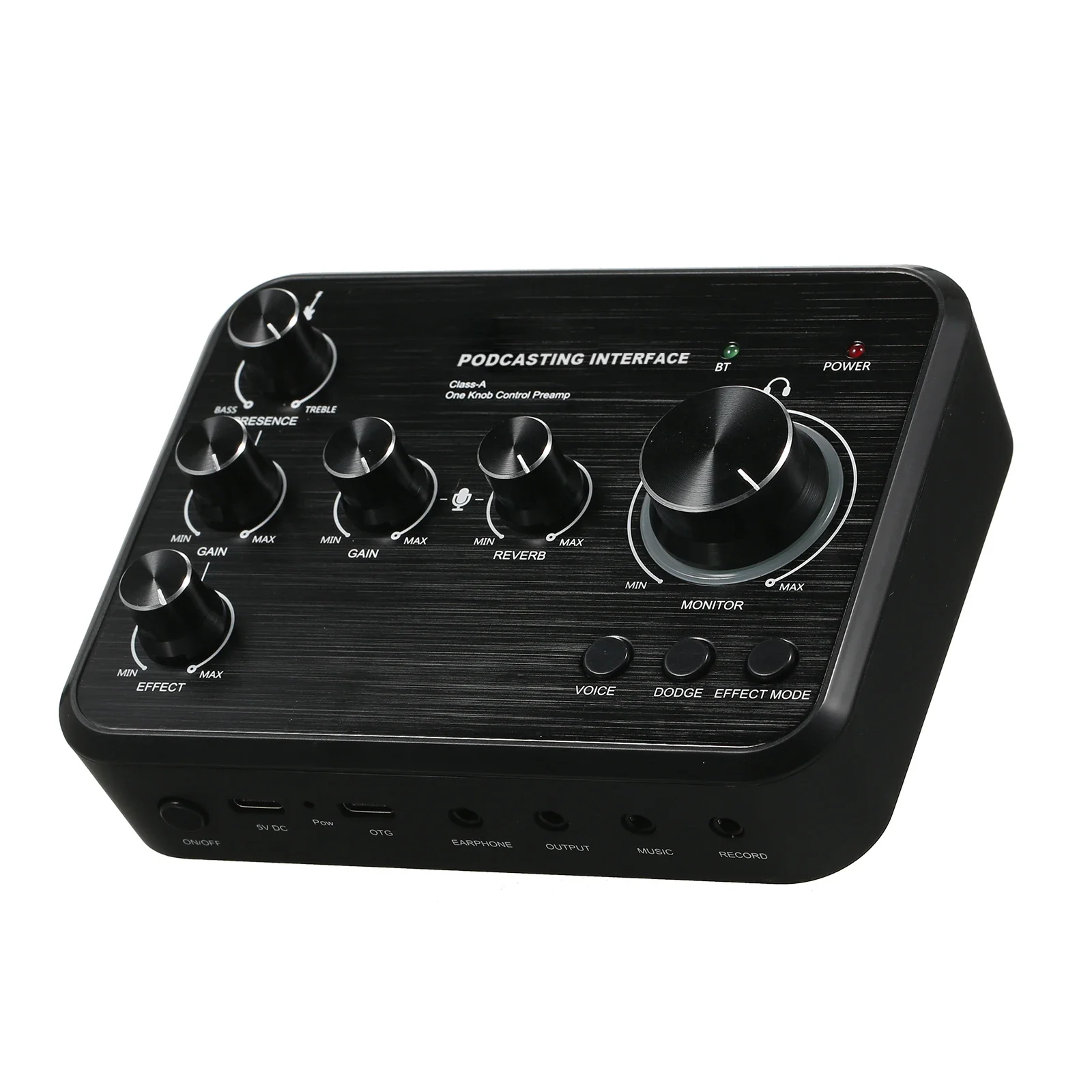 Professional Sound Card for Instrument Playing and Singing Rechargeable Podcast Production Studio One Knob Control Preamp Live