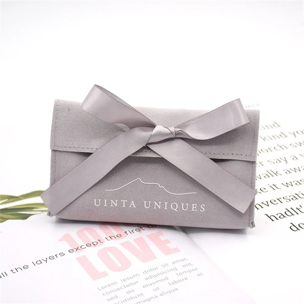 Custom logo printed luxury envelope flap pouch Cosmetic Perfume Lipstick Packaging Pouch Wedding Favors Candy Bag