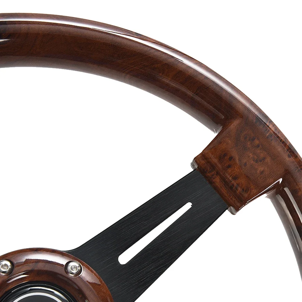 Nardi 14 Inch Wood Grain Racing Steering Wheel 350mm ND Retro Deep Corn Drifting Sport Steering Wheels with Logo Universal