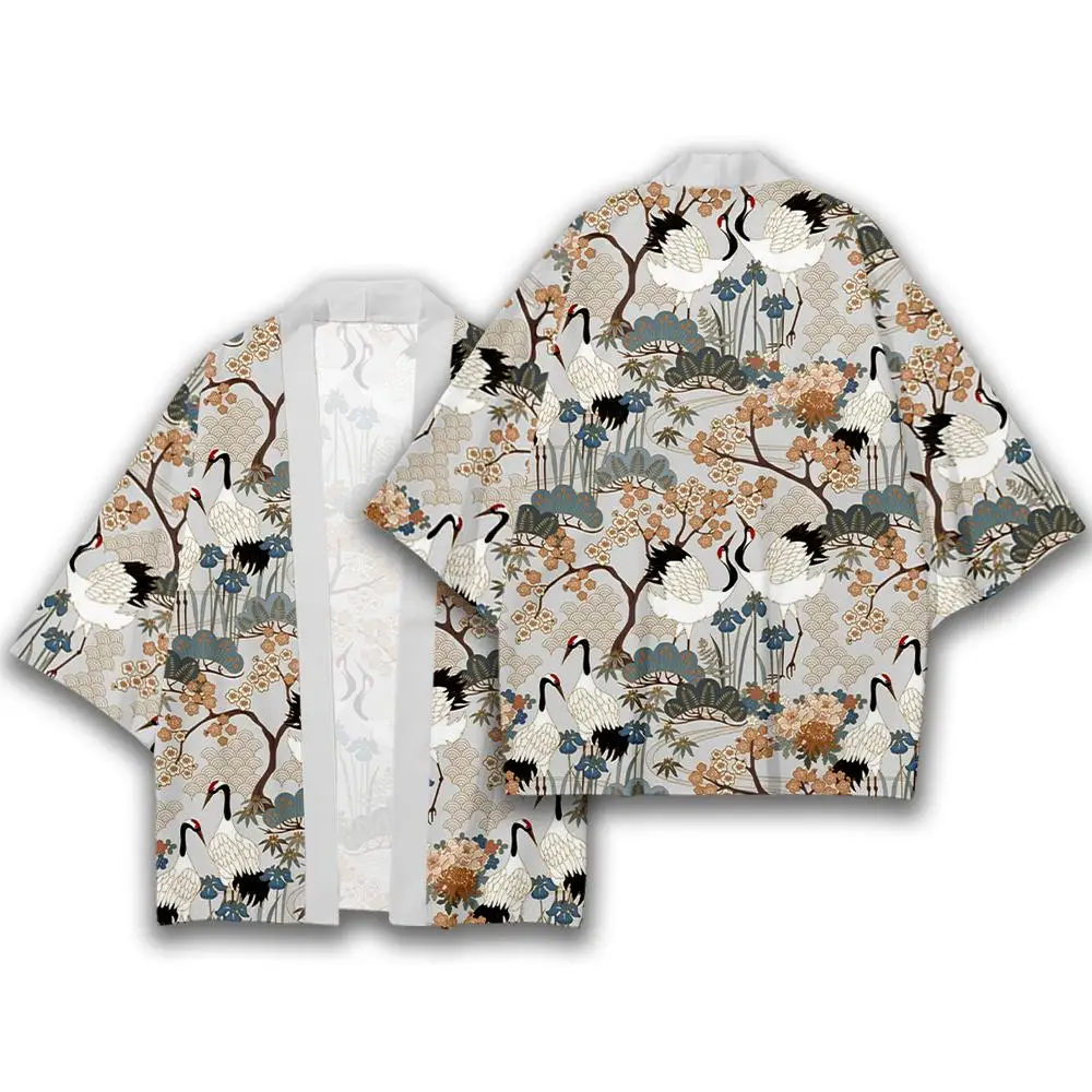 سترة كيمونو على الطراز الياباني بنمط زهر الكرز للجنسين فضفاضة ومريحة من يوكاتا كلاسيكية كاجوال هاراجوكو ستريت كارديجان