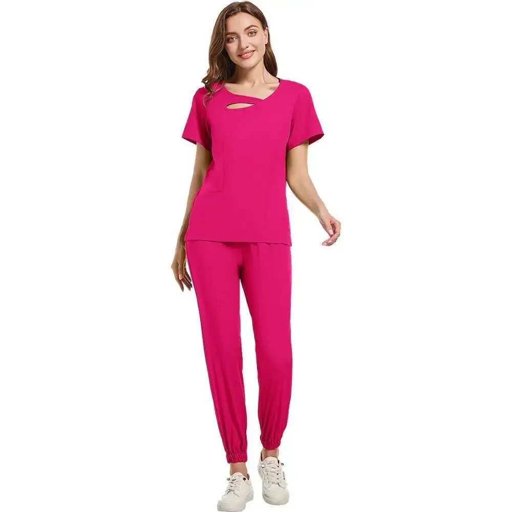 Ensemble de blouses clinique multicolores, vêtements de travail de laboratoire d'esthéticienne, uniformes d'infirmière médicale de poche, vêtements de travail vétérinaires, vente en gros