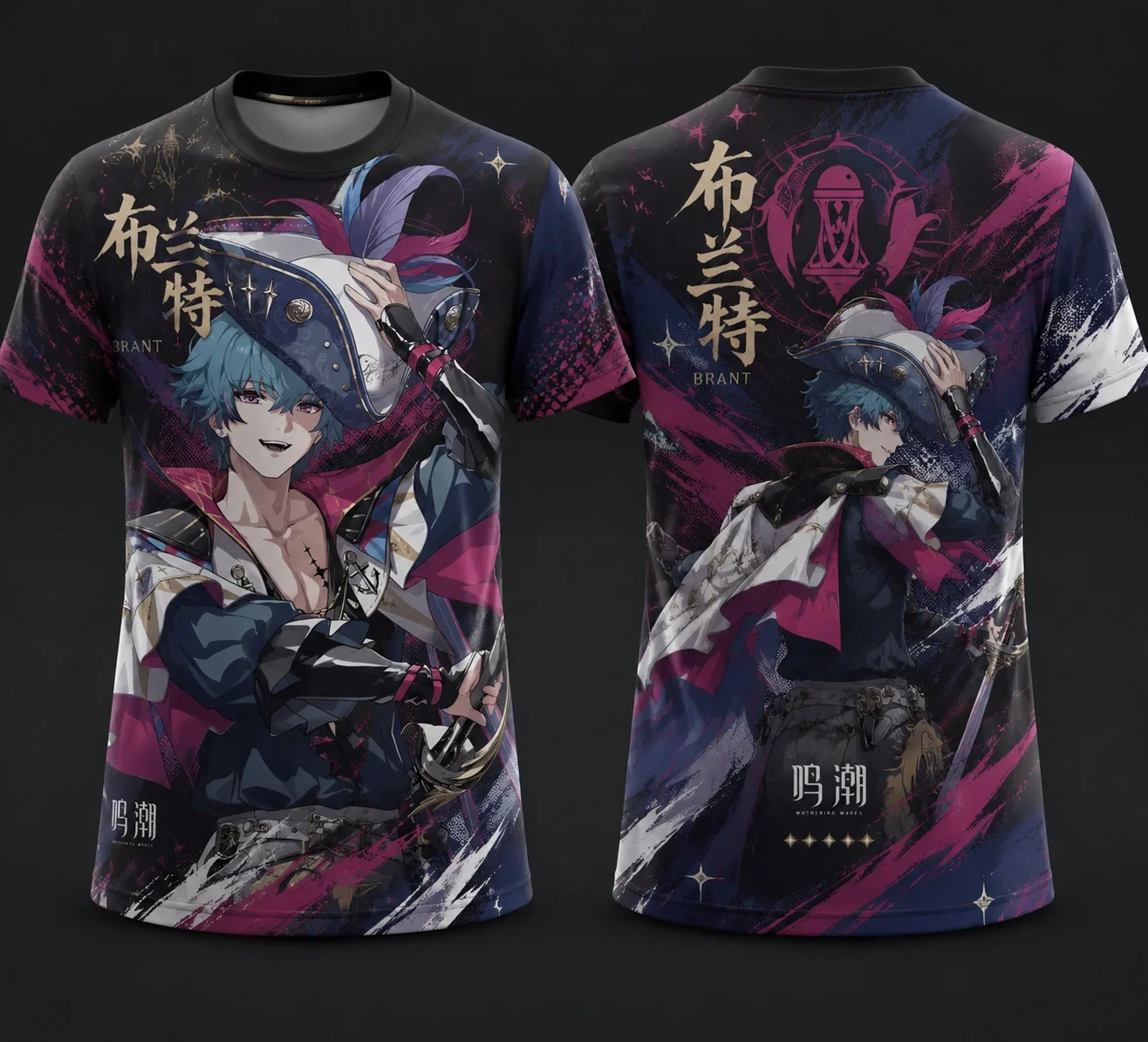 Wuthering Waves F7 Boys Group Unisex 3D Print Anime Game Character Fan Commemorative T-Shirt, Breathable Casual Short Sleeve Top