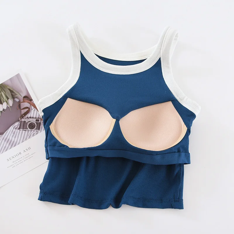 Tank Top For Women Underwear Chest Pads Bottom Shirt Short One Piece Pajamas Ladies Sleepwear Top Sexy Nightwear Lingeries image 6