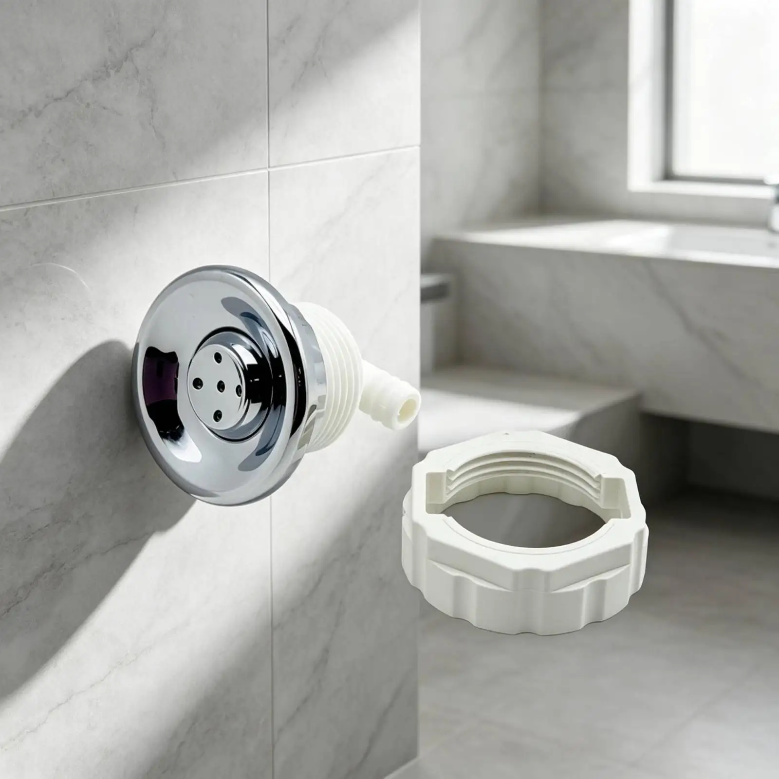 Chrome Shower-Head Nozzle Multiple Spray Outlets Compact Shower Nozzle
